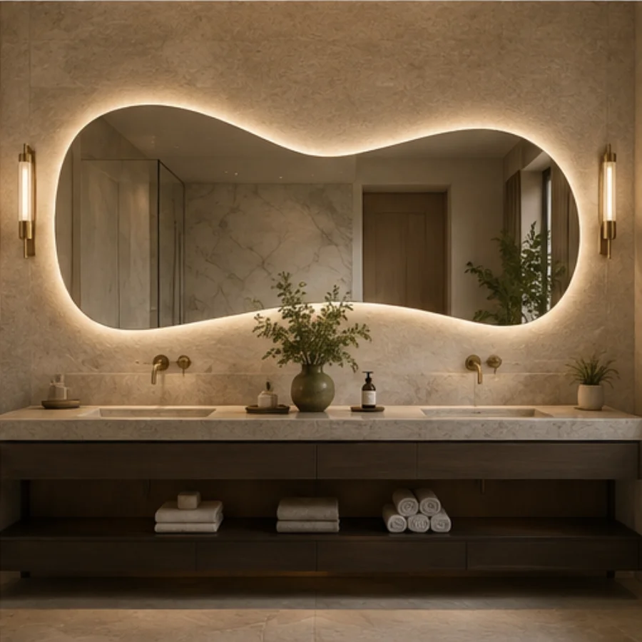 Asymmetrical hotel project mirror direction