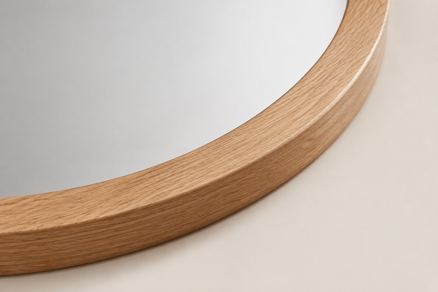 Natural oak mirror frame finish concept