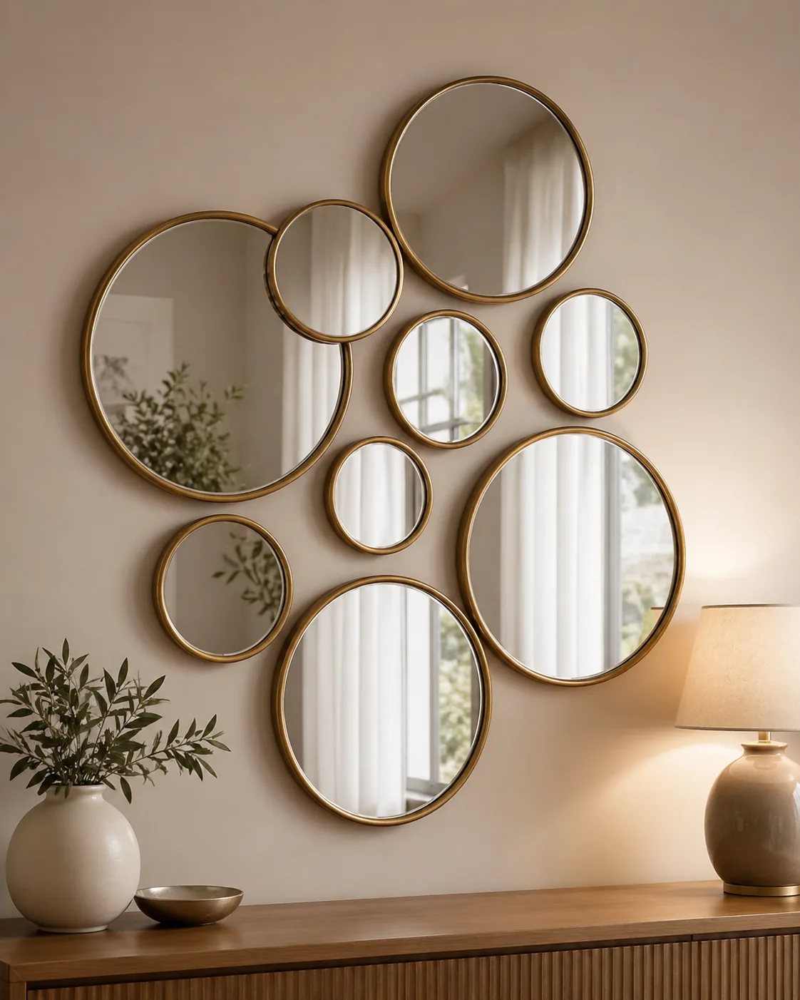 Decorative mirror set for wall art collection
