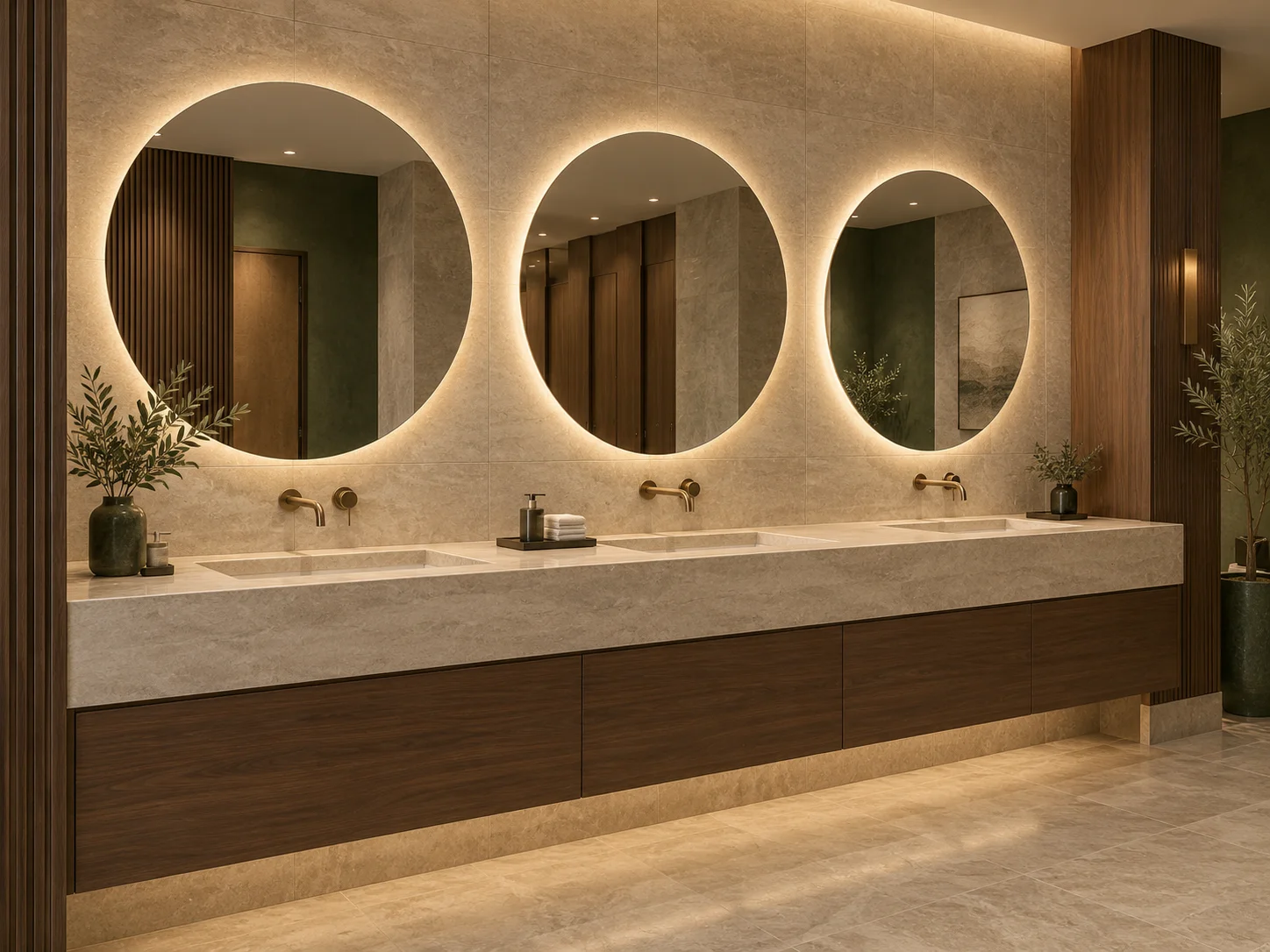 Public washroom mirror design concept