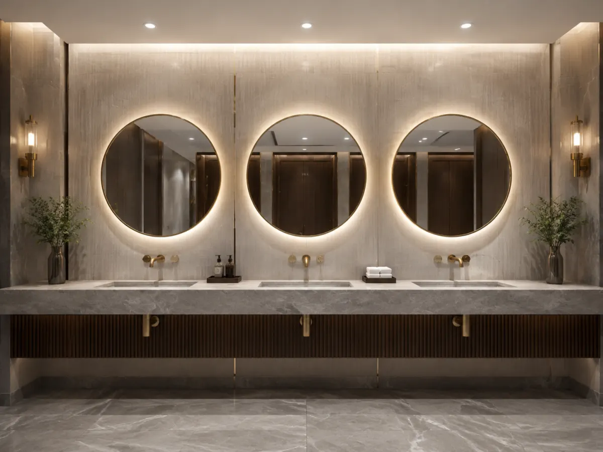 Design visualization of public area hotel mirrors