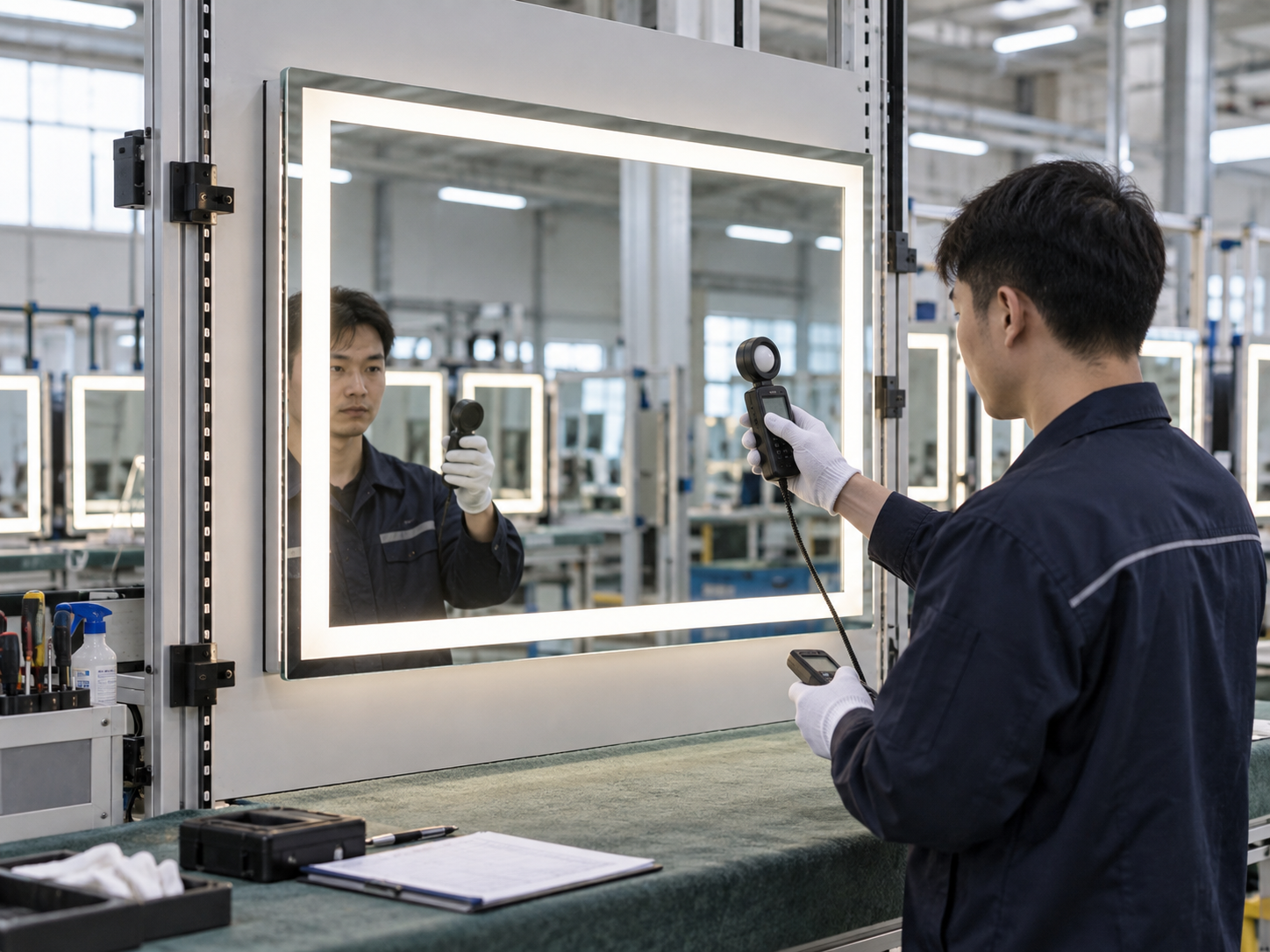 Mirror manufacturing quality verification