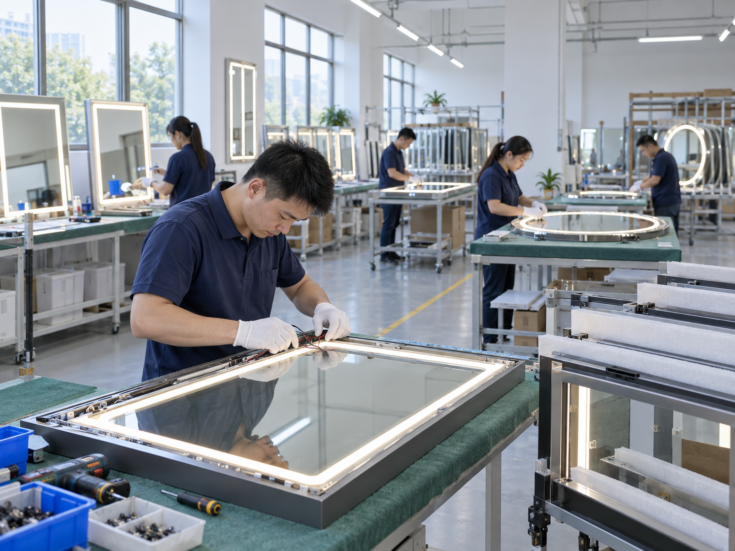 LED mirror assembly workshop concept