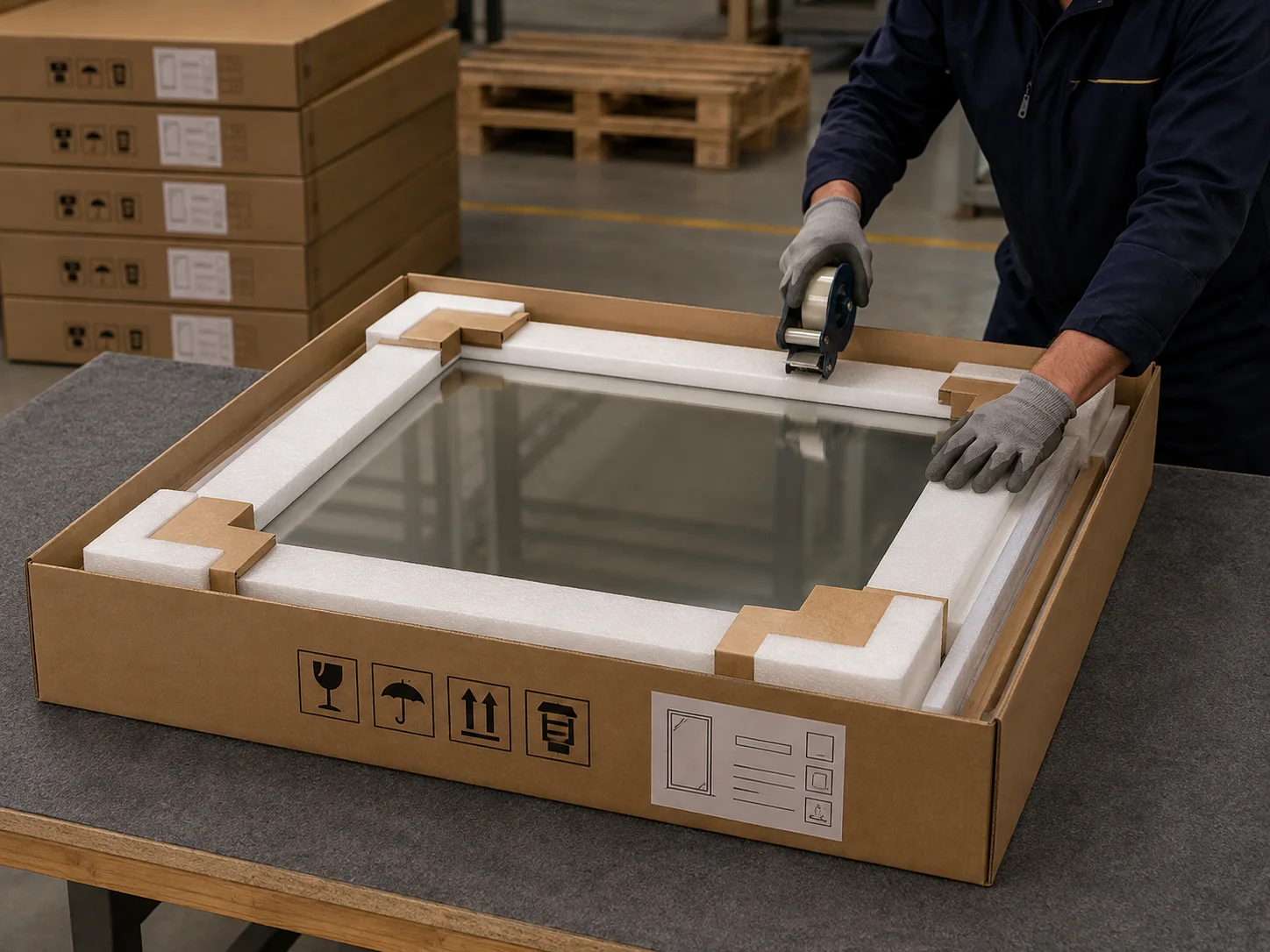 Protected export packing for mirror products