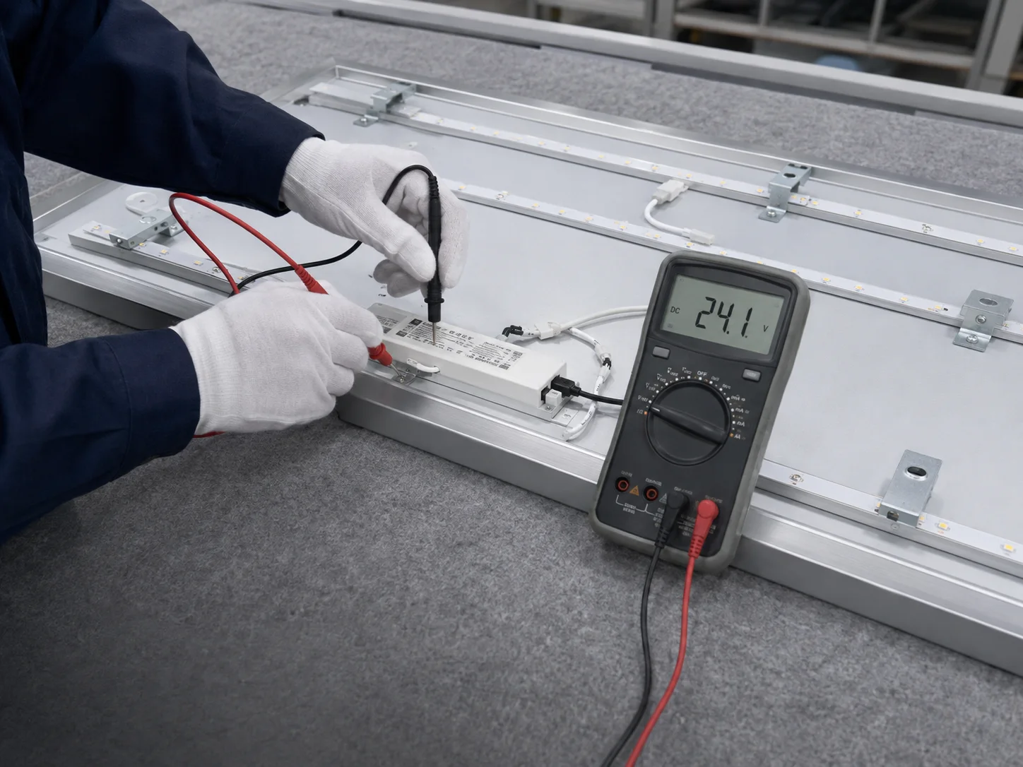 Technician carrying out mirror quality checks