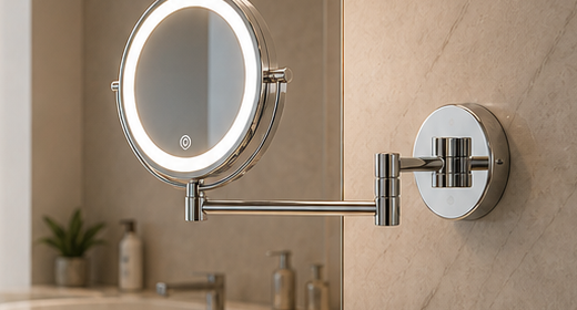 Wall mounted makeup mirror hero scene
