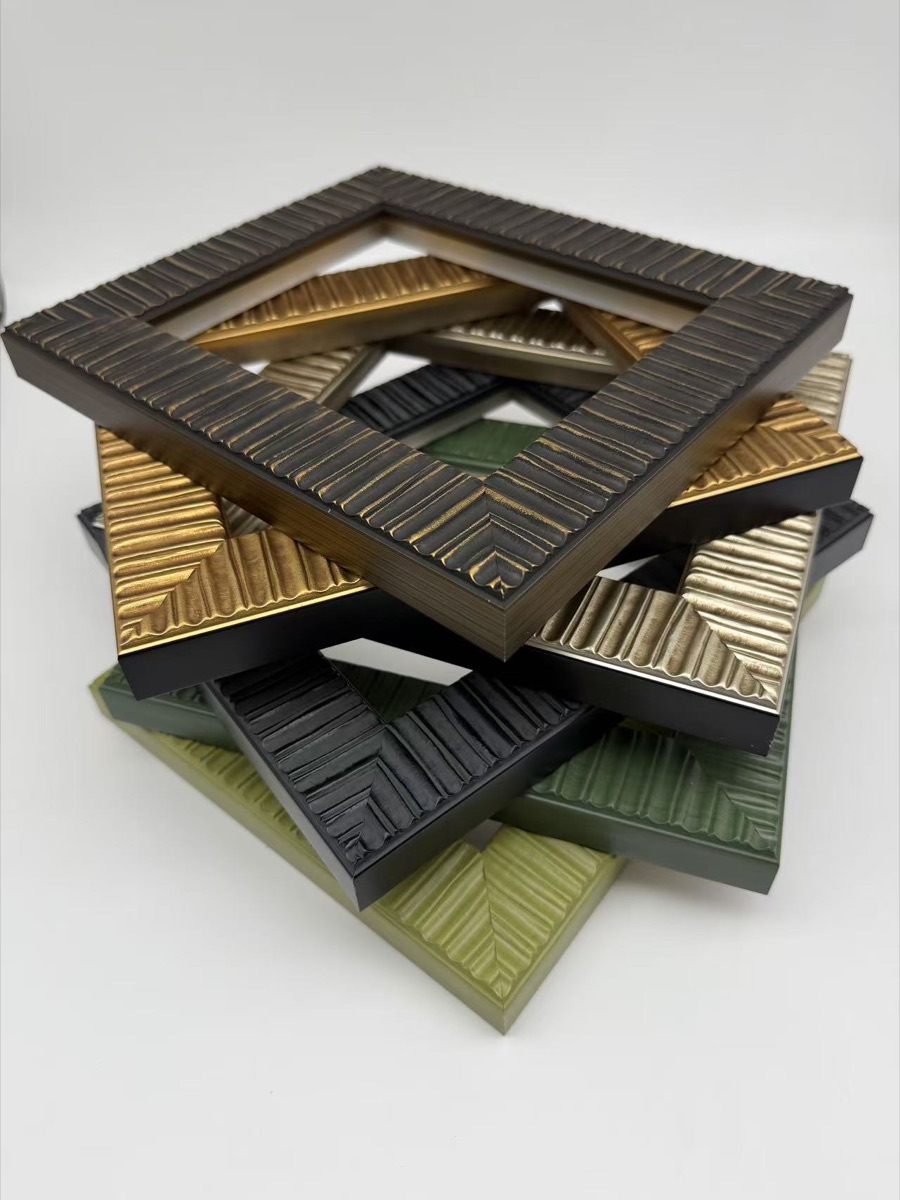 Stacked ribbed frame finish samples