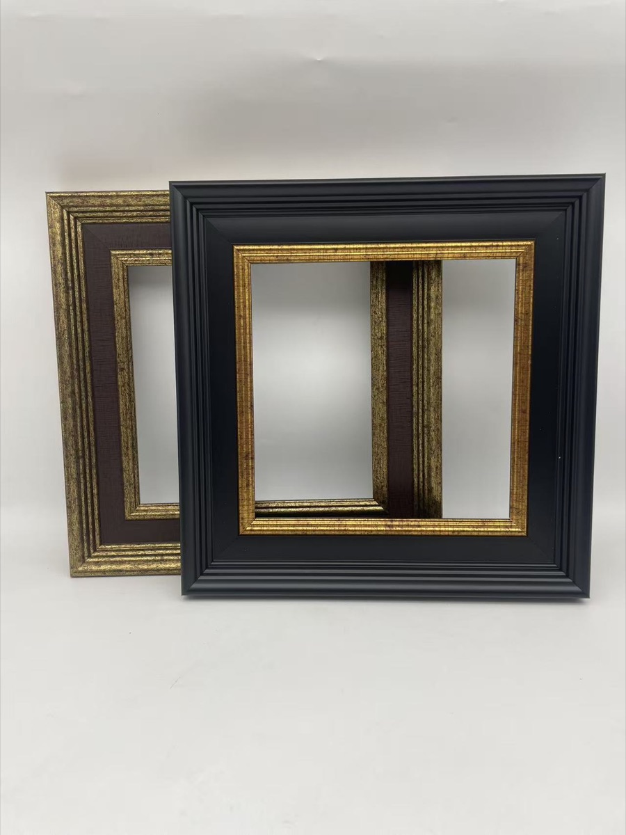 Physical black stepped frame with gold inner trim