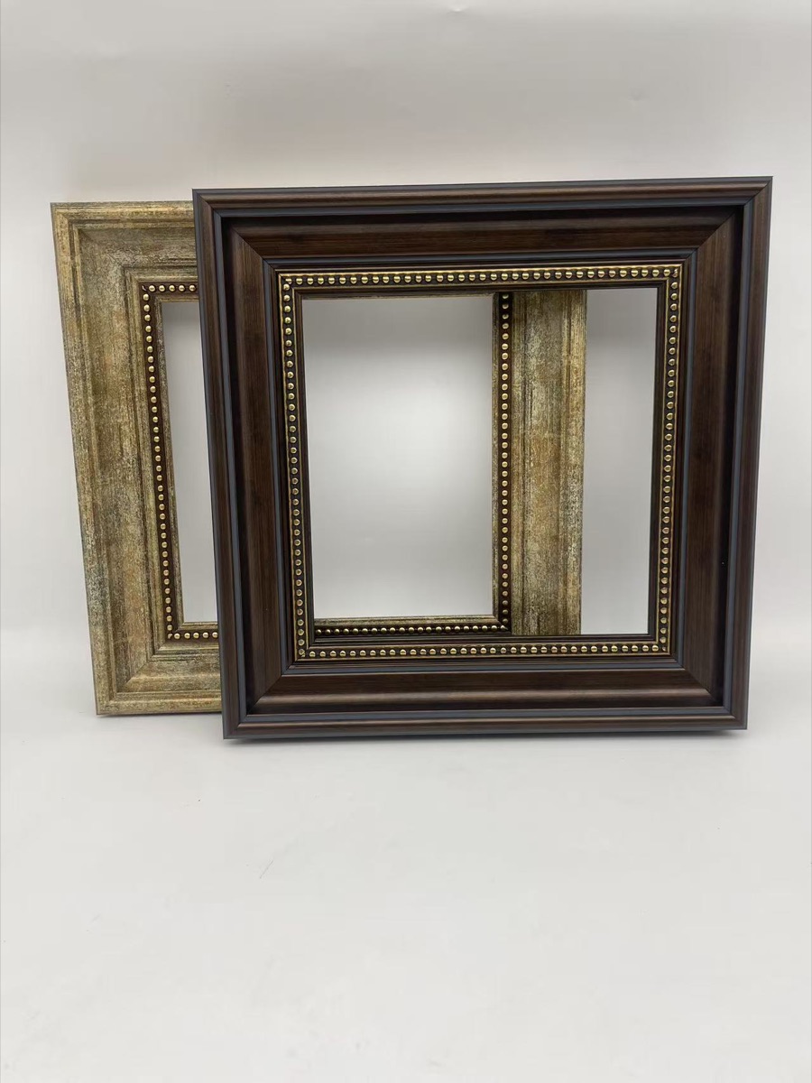 Dark wood classical frame with gold beaded inner trim