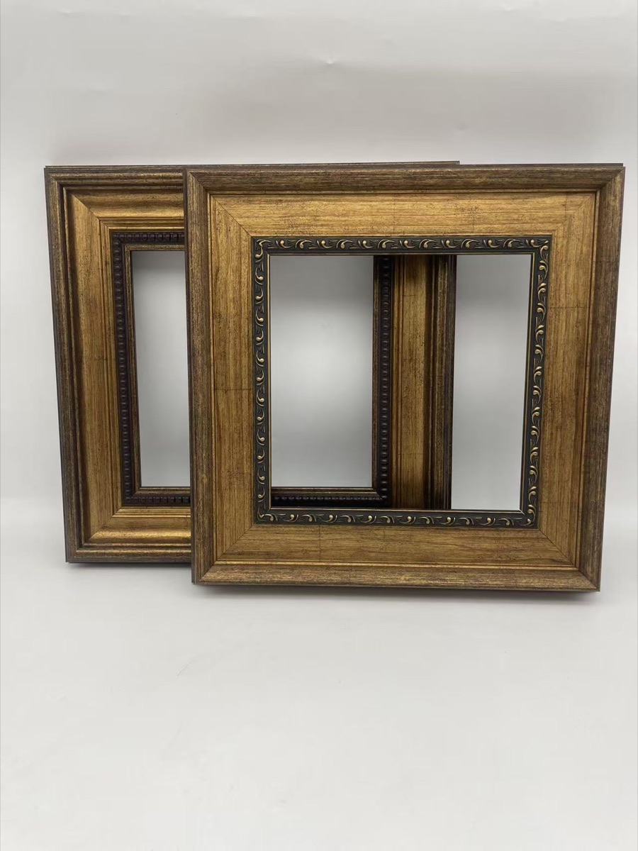 Physical broad antique gold frame samples
