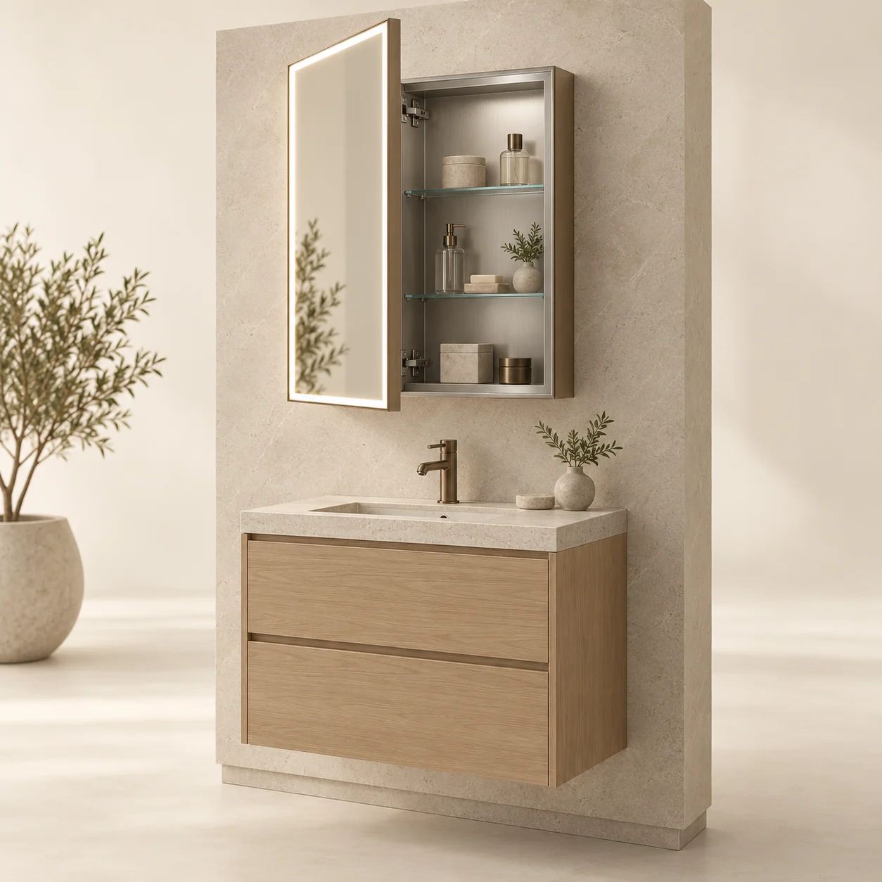 Mirror cabinets 3D design concept