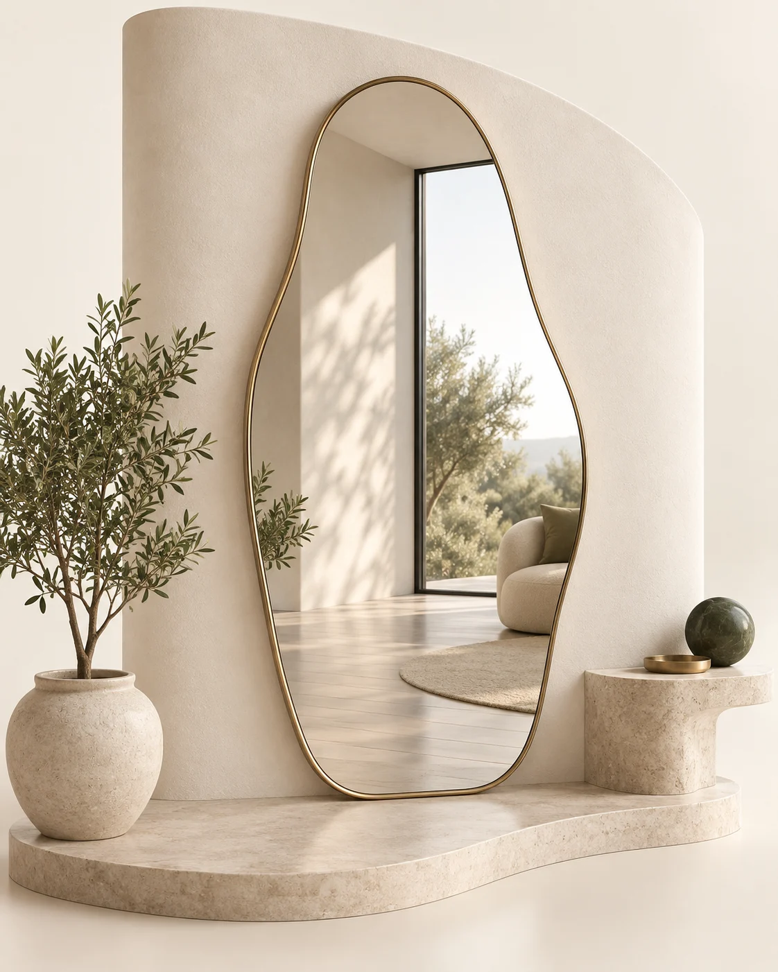 3D design visualization of custom decorative mirror