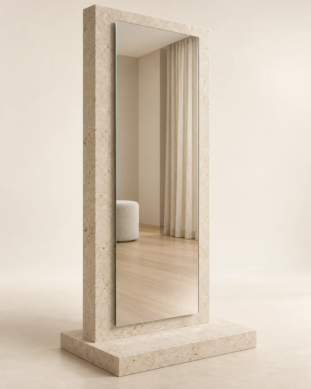 3D design visualization of frameless fitting room mirror