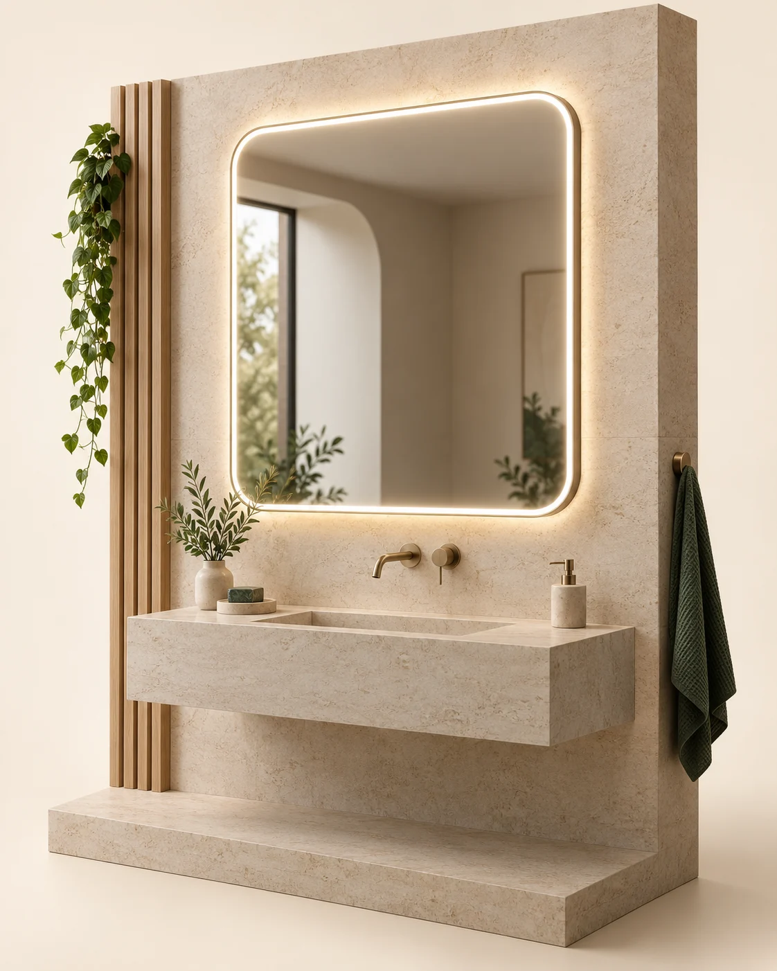 3D design visualization of led retail washroom mirror
