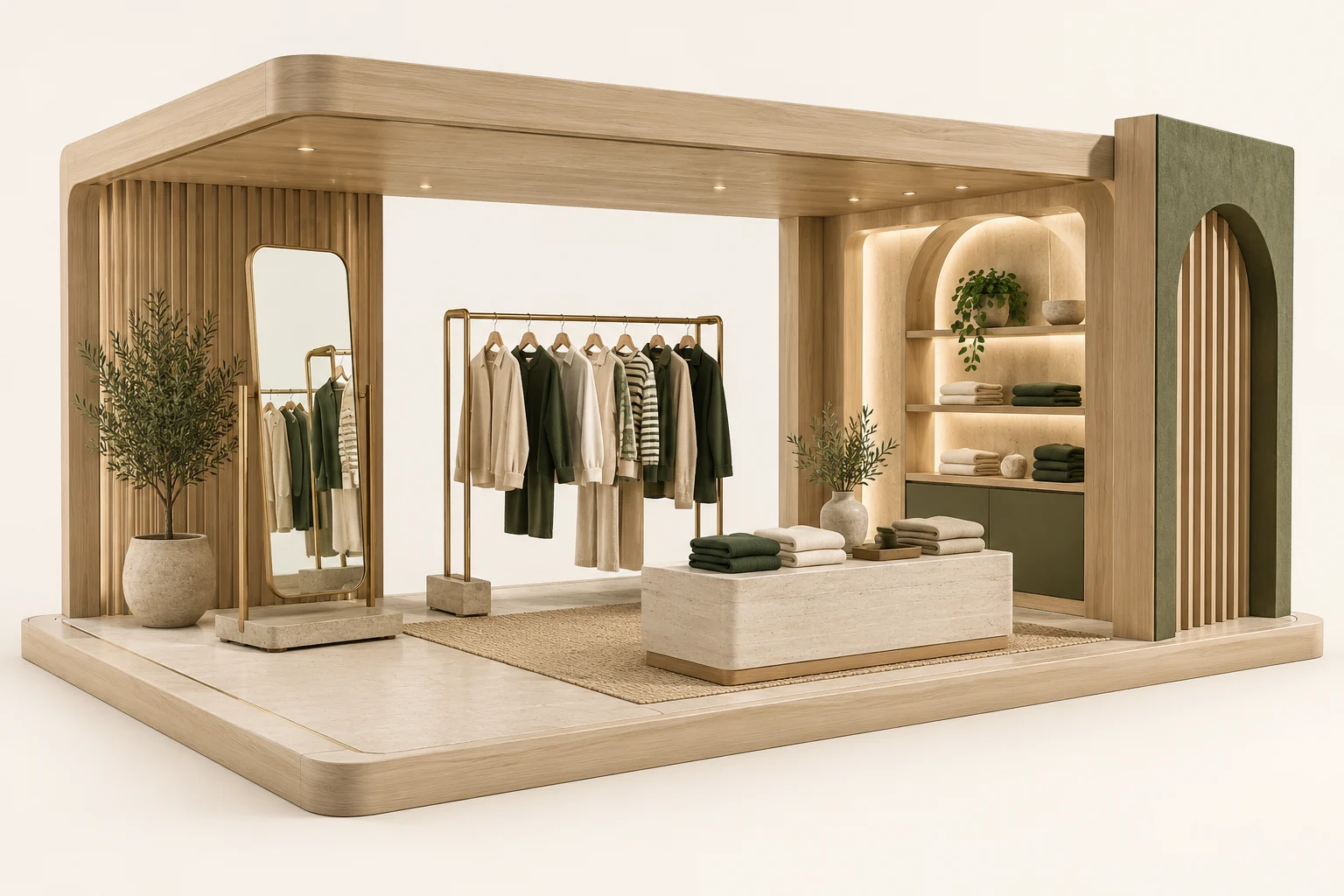 Mirror direction for a temporary retail space