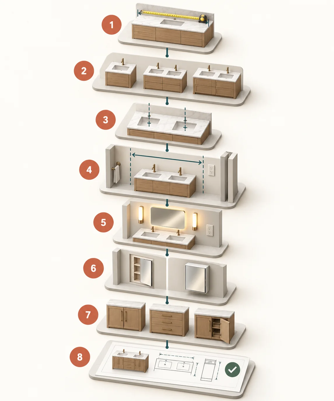 3D medicine cabinet sizing and approval decision flow