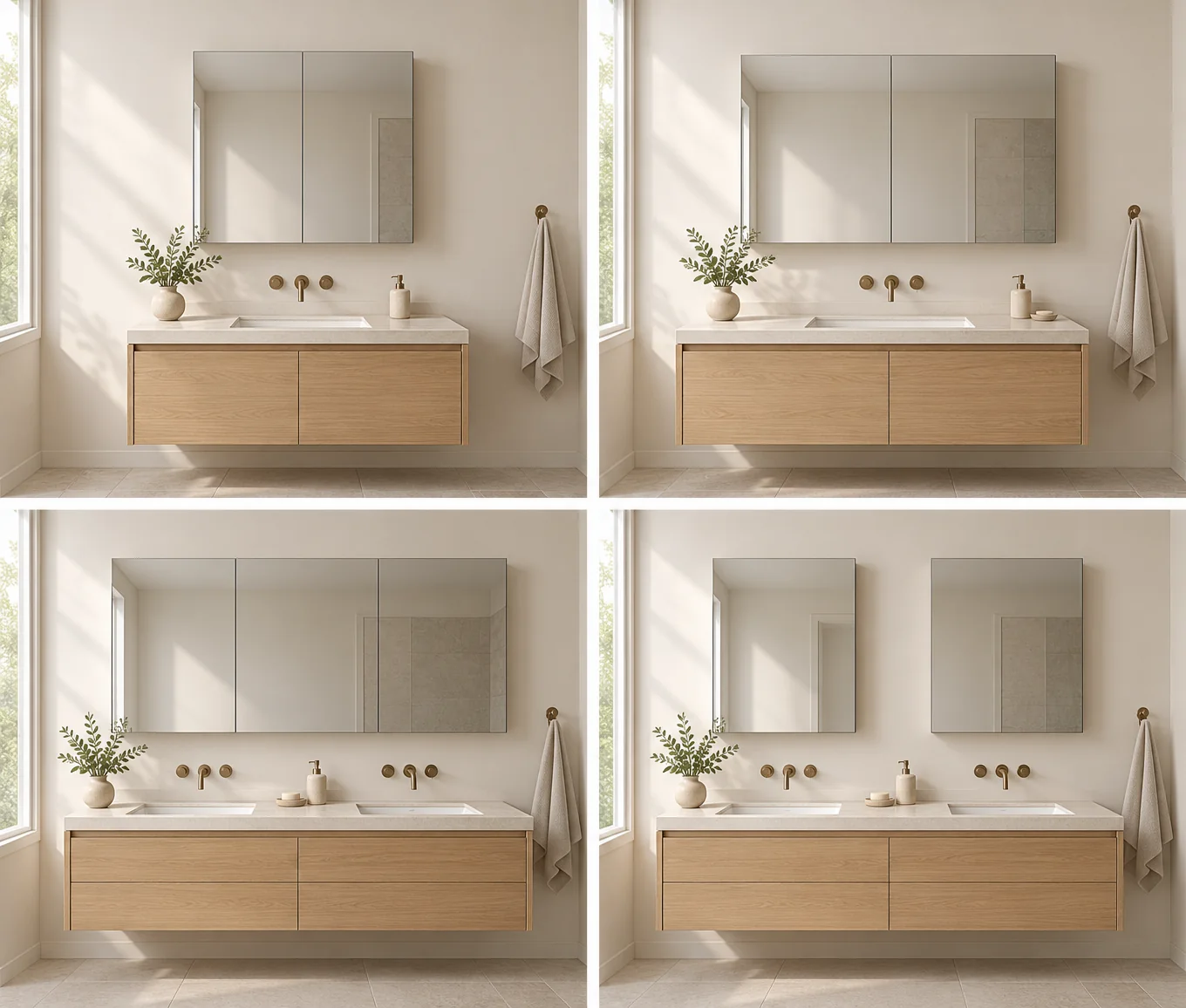 3D medicine cabinet width options for 36-, 48-, and 60-inch vanities