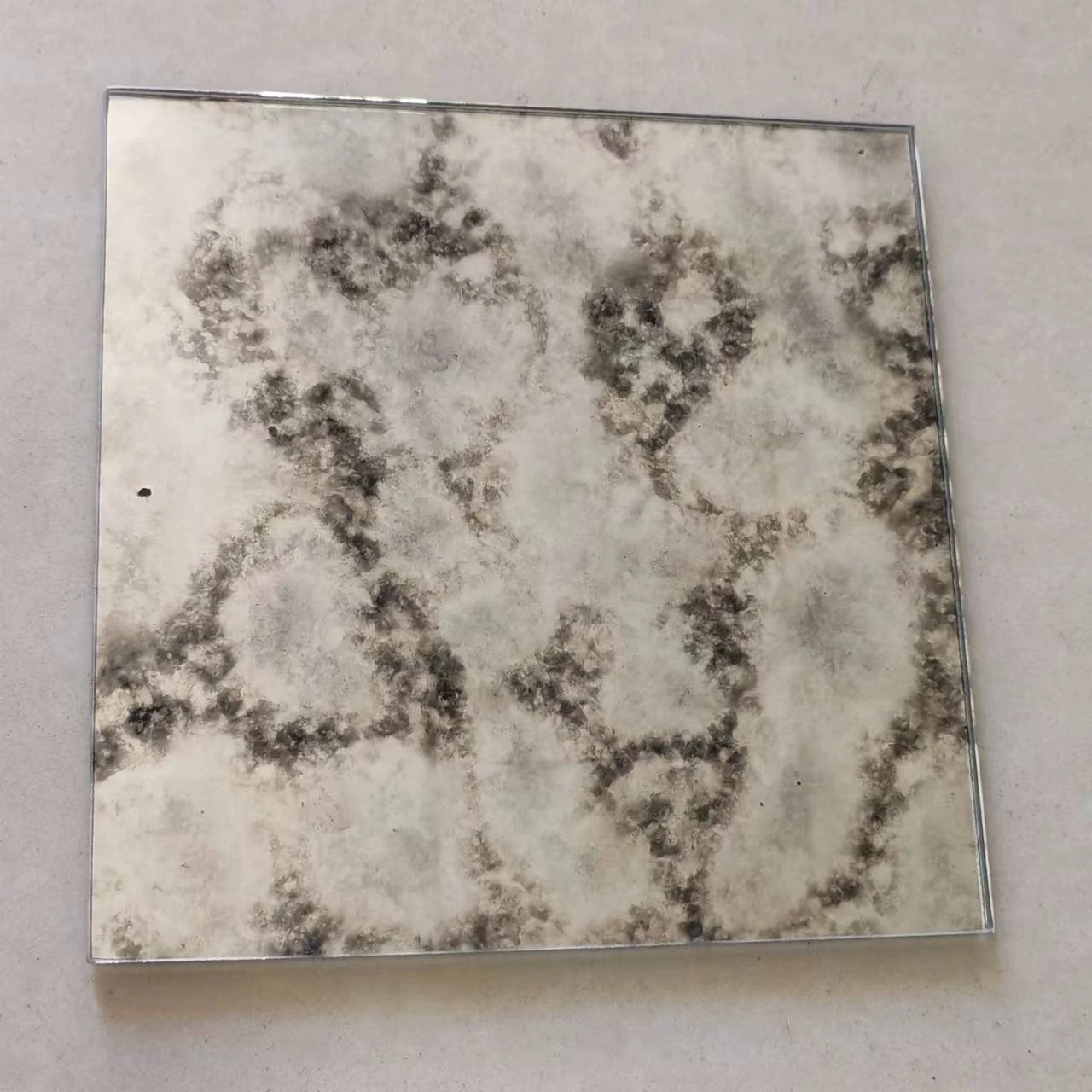 AMG-05 Veined Silver actual 5 mm antique mirror glass finish sample