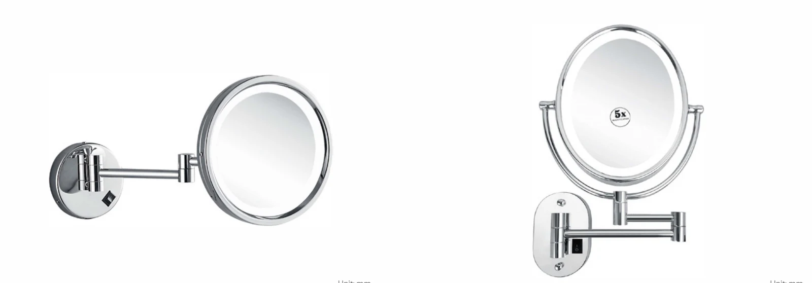 Round wall-mounted mirror configurations