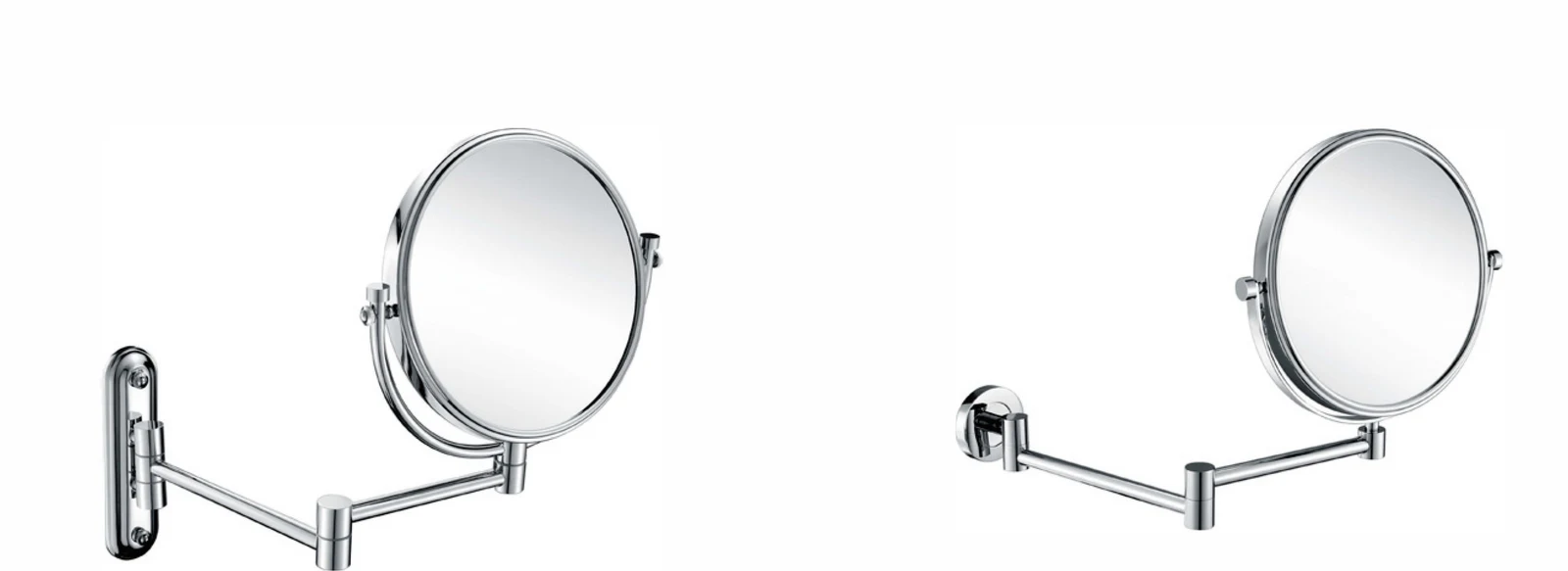 Round mirrors with different wall plates