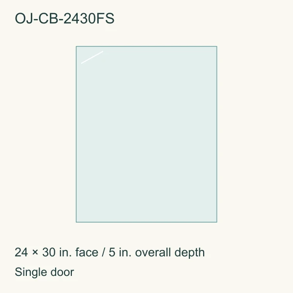 OJ-CB-2430FS face layout with 24 × 30 inch dimensions