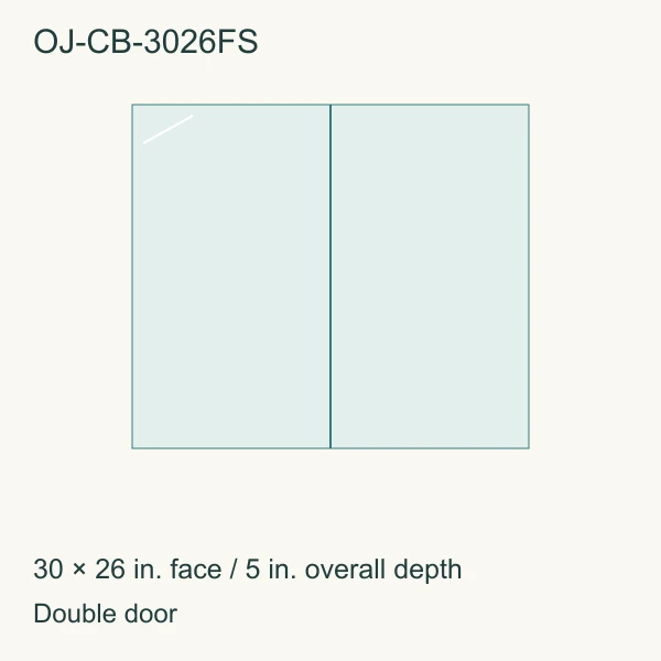 OJ-CB-3026FS face layout with 30 × 26 inch dimensions